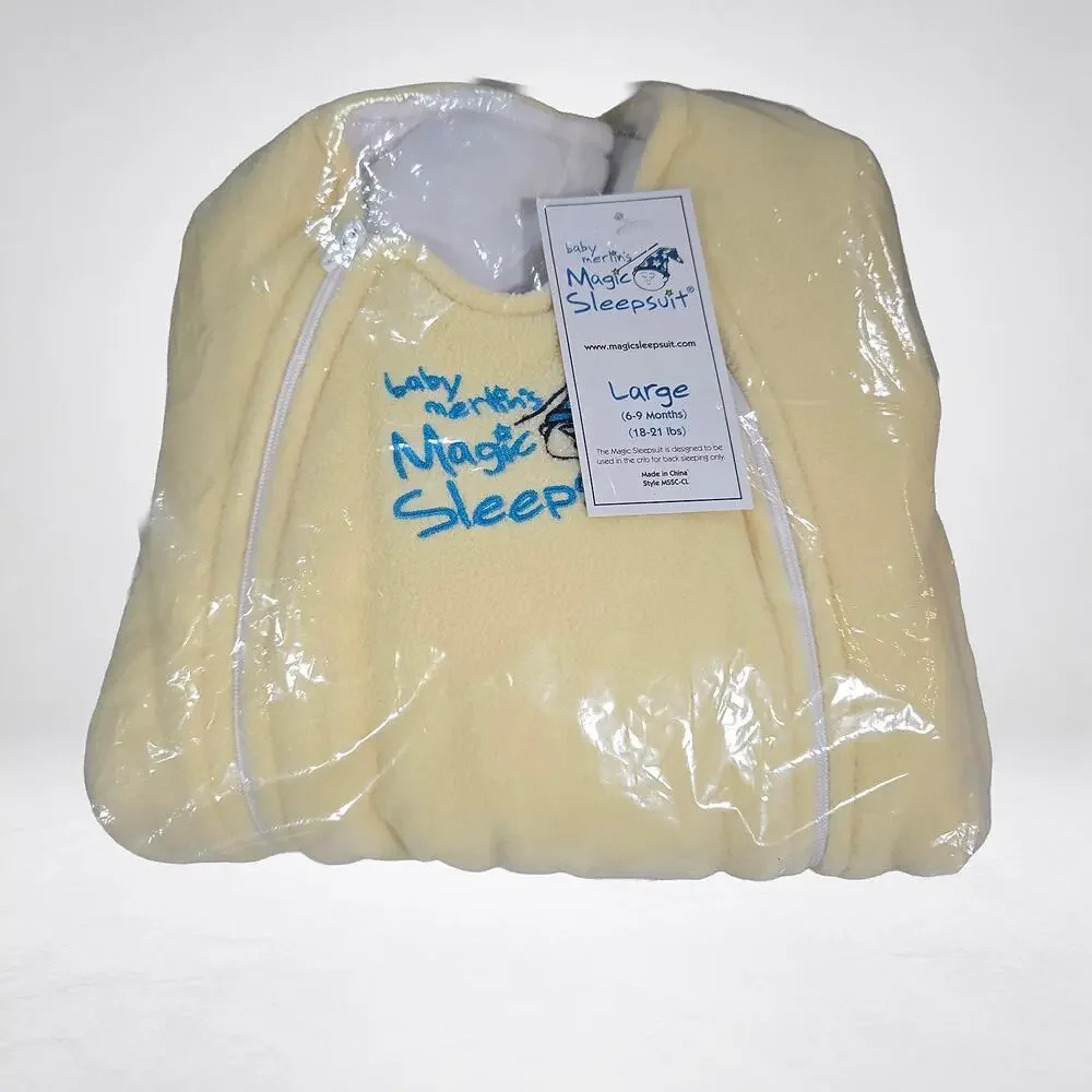 Baby Merlin's Magic Sleepsuit Large 6-9 Months 18-21 lbs Yellow Swaddle Suit NWT